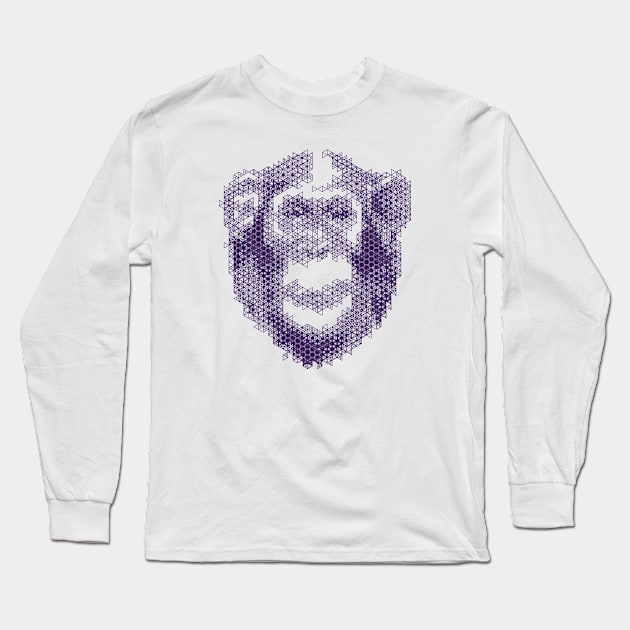 Kumiko Chimpanzee Animal Portrait Long Sleeve T-Shirt by shultcreative